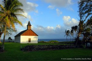 Havaj, ostrov Maui, planina s kostelem Huialoha